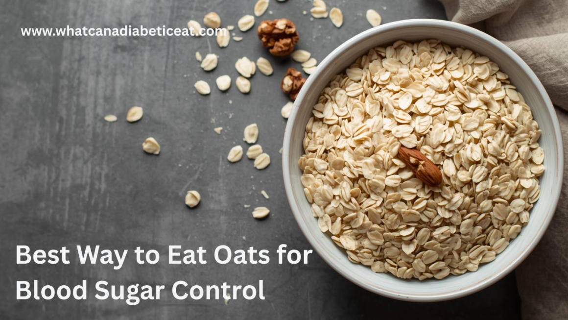 Bowl of cooked oats prepared simply for blood sugar control