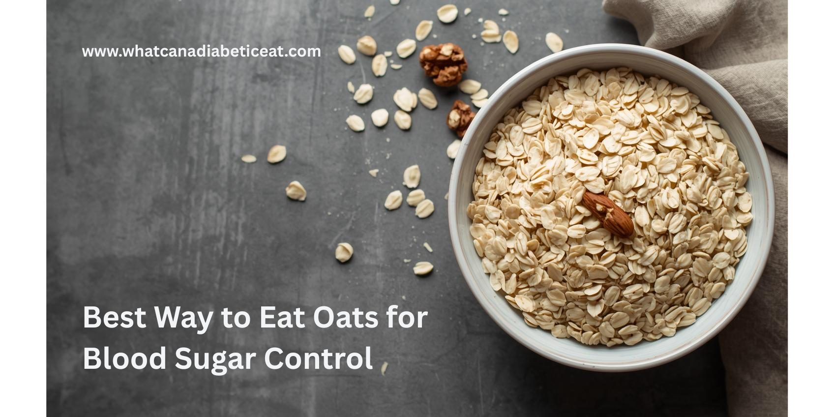 Bowl of cooked oats prepared simply for blood sugar control