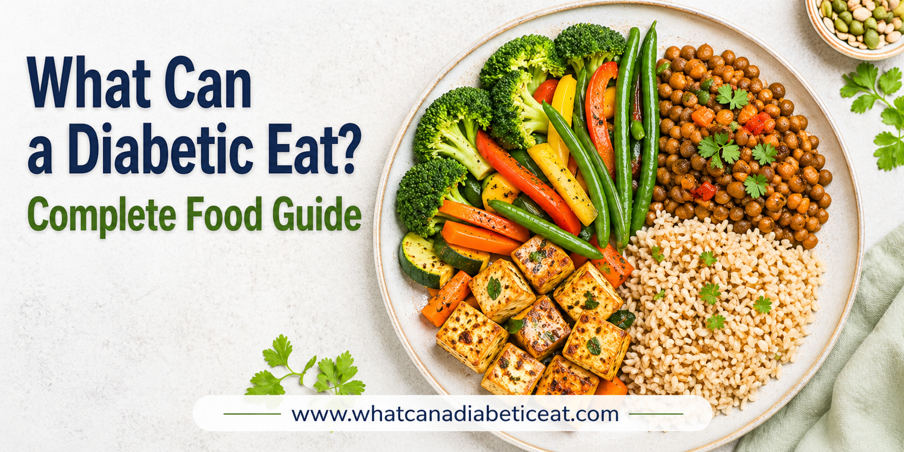 Balanced plate with vegetables, protein, and whole grains for a diabetic meal plan